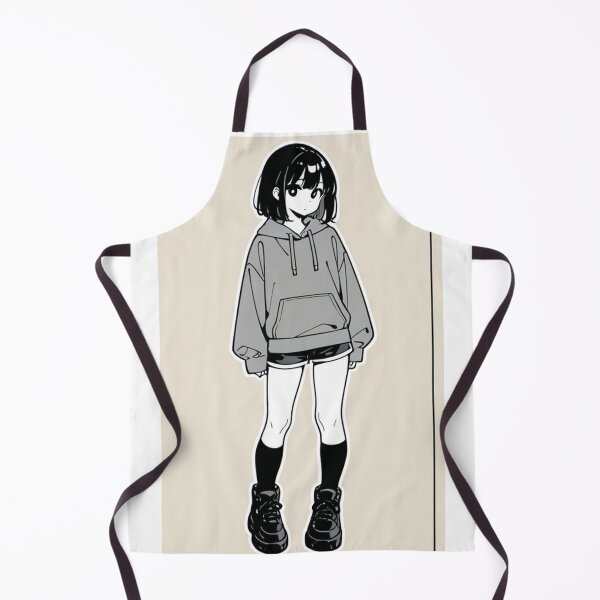Item preview, Fashion - Girl in Gray Hoodie High Top Sneakers Anime Art designed and sold by AnimeShin.