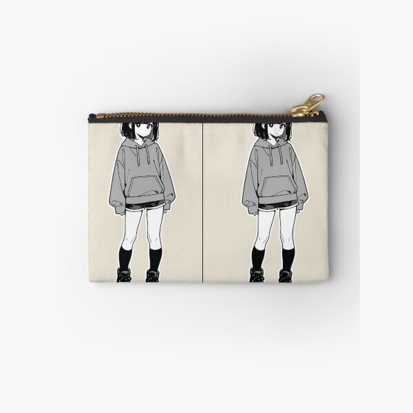 Item preview, Fashion - Girl in Gray Hoodie High Top Sneakers Anime Art designed and sold by AnimeShin.