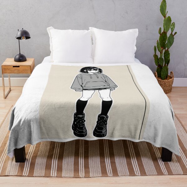Item preview, Fashion - Girl in Gray Hoodie High Top Sneakers Anime Art designed and sold by AnimeShin.