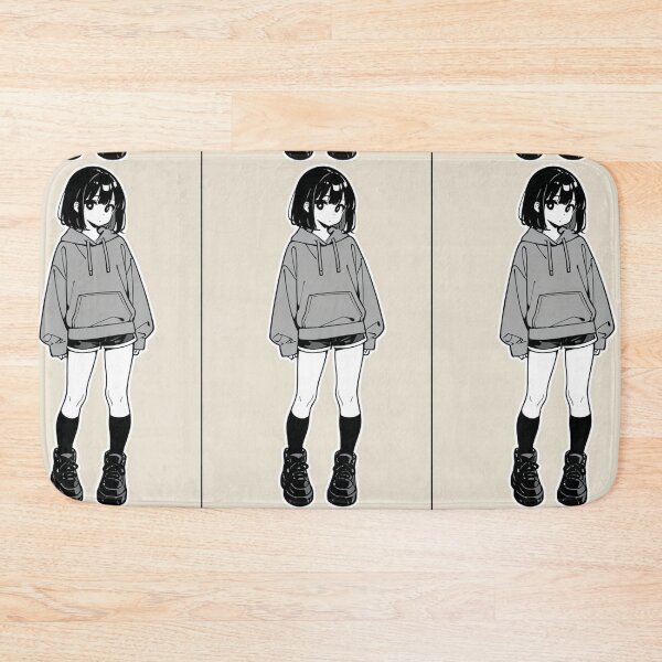 Item preview, Fashion - Girl in Gray Hoodie High Top Sneakers Anime Art designed and sold by AnimeShin.