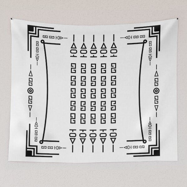 Item preview, Modern abstract geometric weave on transparent background, sacred yantra talisman, Hah Taew pattern designed and sold by Longsilp.