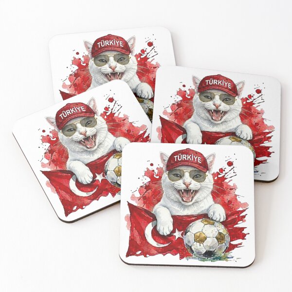 Item preview, White cat World Cup Türkiye Turkey Suppawter designed and sold by The Suppawters.