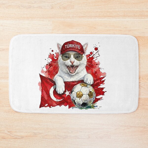 Item preview, White cat World Cup Türkiye Turkey Suppawter designed and sold by The Suppawters.
