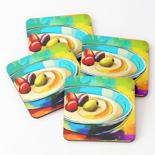 Item preview, Mediterranean Hummus Delight - Olives Rich Color and Bold Contemporary Culinary Expression designed and sold by OlfactoART Studio.