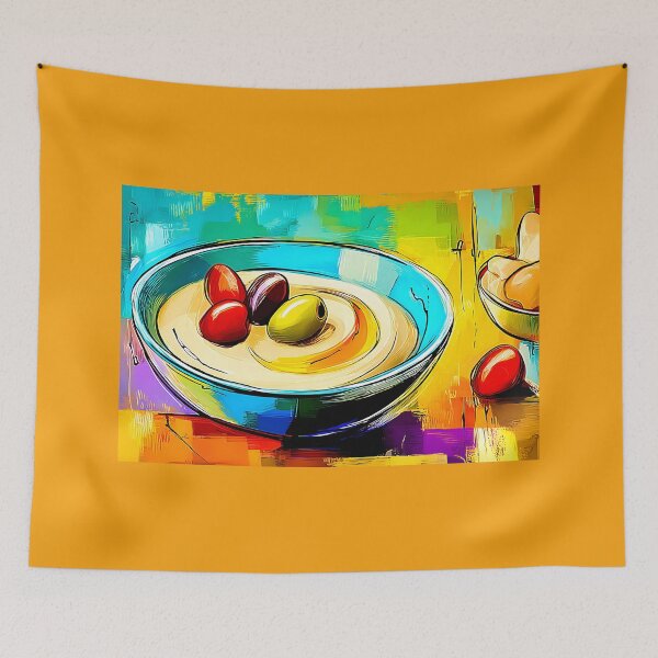 Item preview, Mediterranean Hummus Delight - Olives Rich Color and Bold Contemporary Culinary Expression designed and sold by OlfactoART Studio.