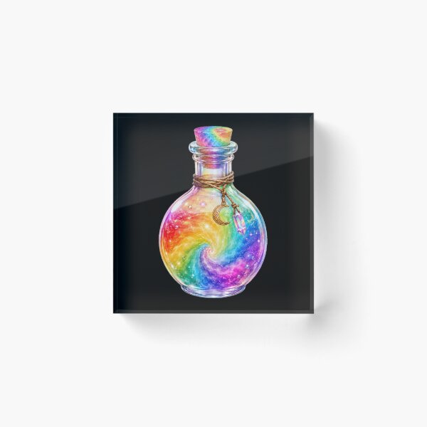 Item preview, Rainbow Swirl Potion Bottle Magic designed and sold by jgvisualarts.