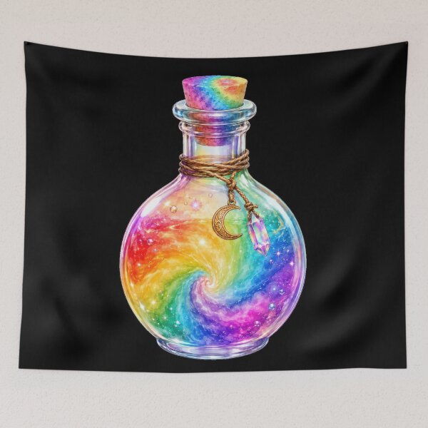 Item preview, Rainbow Swirl Potion Bottle Magic designed and sold by jgvisualarts.