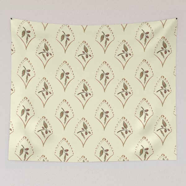 Item preview, Copy of Pattern with leaves and buds in yellow background for textile design and crafts designed and sold by SpaceartLilu.