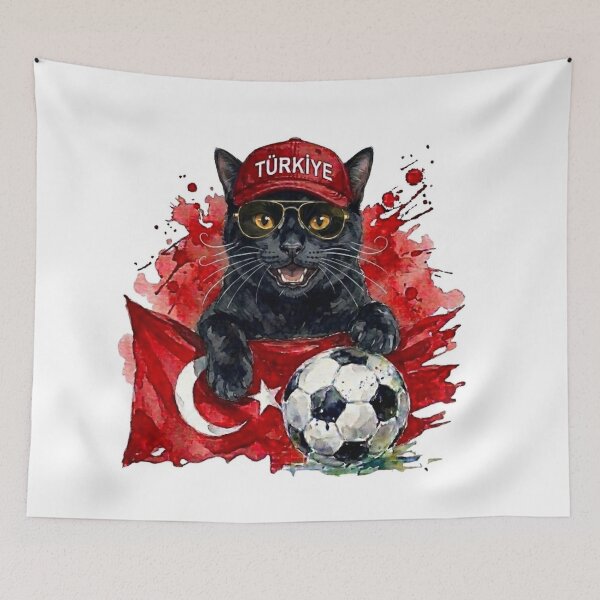 Item preview, Black cat World Cup Türkiye Turkey Suppawter designed and sold by The Suppawters.