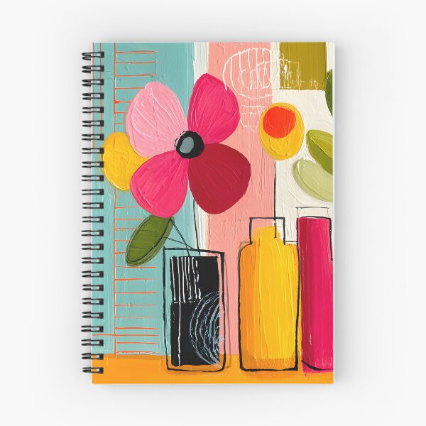 Item preview, Floral Harmony in Geometric Vases - Bold Blossoms and Vibrant Shapes in Contemporary Bloom designed and sold by OlfactoART Studio.