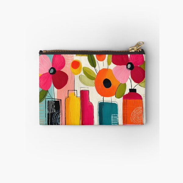 Item preview, Floral Harmony in Geometric Vases - Bold Blossoms and Vibrant Shapes in Contemporary Bloom designed and sold by OlfactoART Studio.