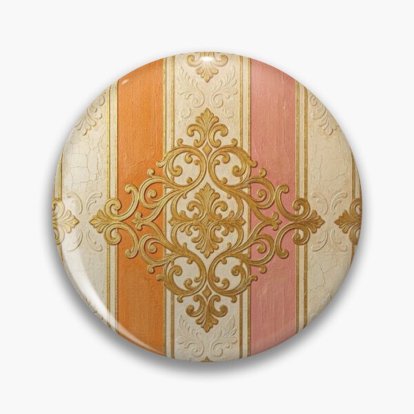 Item preview, Antiqued Matte Mauve, Orange & Cream Striped Gold Baroque designed and sold by DesignsByPrnces.