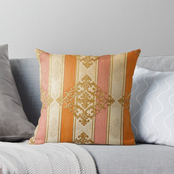 Item preview, Antiqued Matte Mauve, Orange & Cream Striped Gold Baroque designed and sold by DesignsByPrnces.