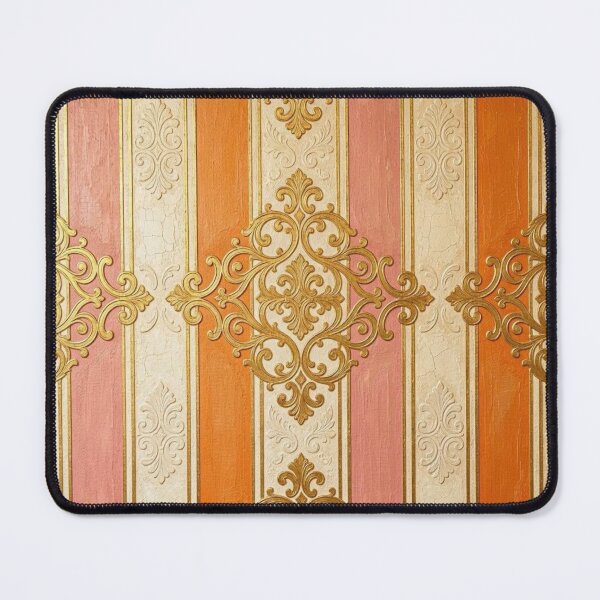 Item preview, Antiqued Matte Mauve, Orange & Cream Striped Gold Baroque designed and sold by DesignsByPrnces.
