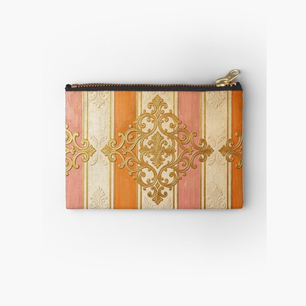 Item preview, Antiqued Matte Mauve, Orange & Cream Striped Gold Baroque designed and sold by DesignsByPrnces.
