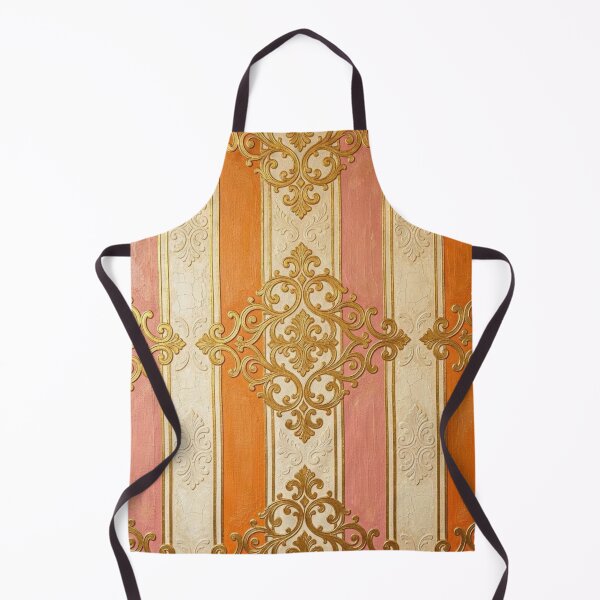 Item preview, Antiqued Matte Mauve, Orange & Cream Striped Gold Baroque designed and sold by DesignsByPrnces.