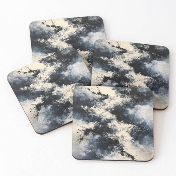 Item preview, Abstract Textured Blue Palette No. 22 - Turbulent Midnight Storm designed and sold by SlowRegardArt.