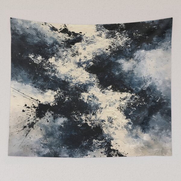 Item preview, Abstract Textured Blue Palette No. 22 - Turbulent Midnight Storm designed and sold by SlowRegardArt.