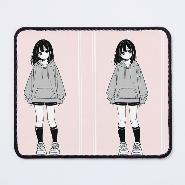 Item preview, Fashion - Girl in Gray Hoodie White Sneakers Pink Background designed and sold by AnimeShin.