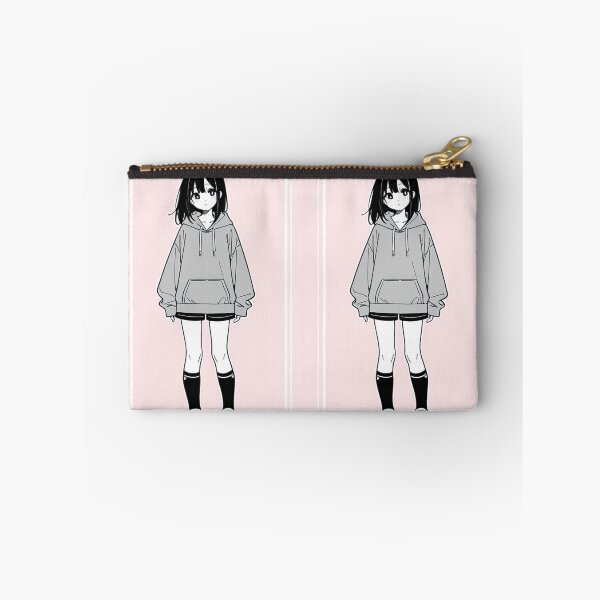 Item preview, Fashion - Girl in Gray Hoodie White Sneakers Pink Background designed and sold by AnimeShin.
