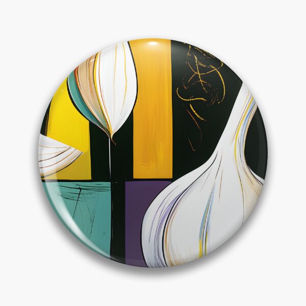 Item preview, Garlic and Onion Mosaic - Vibrant Botanical Forms in Bold Geometry and Contemporary Color designed and sold by OlfactoART Studio.