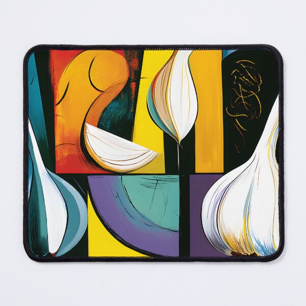 Item preview, Garlic and Onion Mosaic - Vibrant Botanical Forms in Bold Geometry and Contemporary Color designed and sold by OlfactoART Studio.