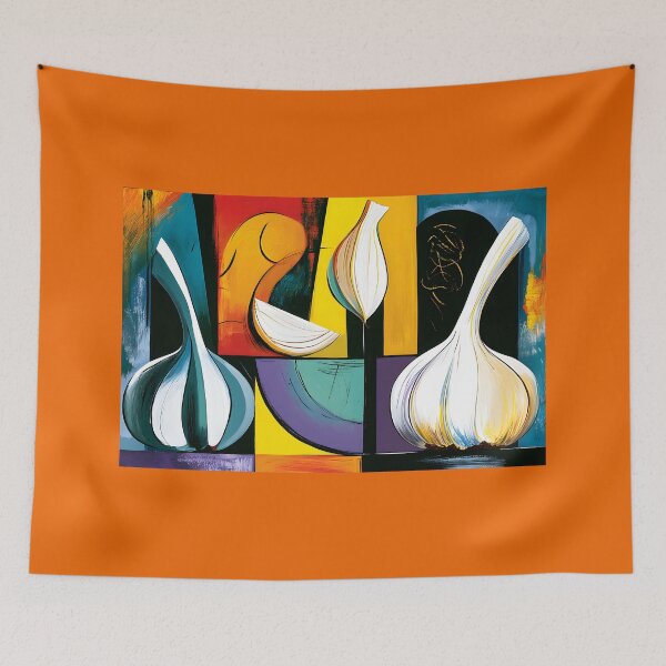 Item preview, Garlic and Onion Mosaic - Vibrant Botanical Forms in Bold Geometry and Contemporary Color designed and sold by OlfactoART Studio.