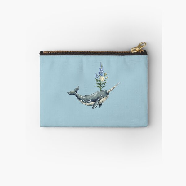 Item preview, Whimsical Floral Narwhal Watercolor Art – Cute Ocean Unicorn with Wildflowers designed and sold by 21 Tulips.