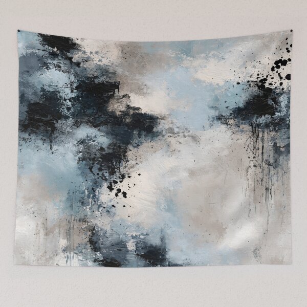 Item preview, Abstract Textured Blue Palette No. 23 - Ethereal Blue Veil designed and sold by SlowRegardArt.