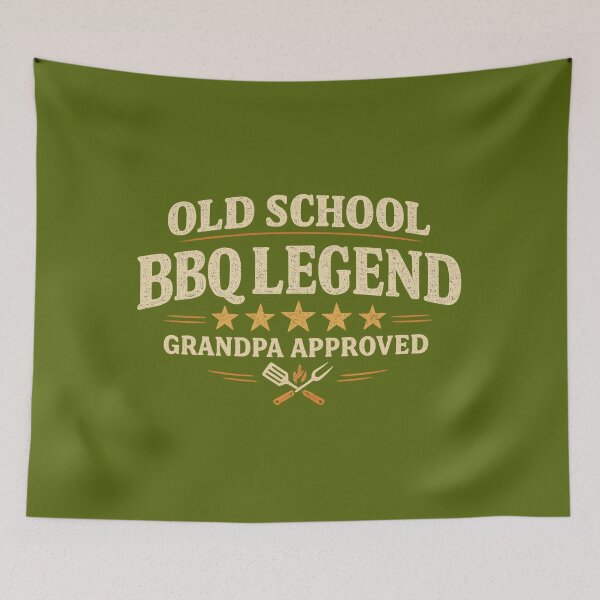 Item preview, Old School BBQ Legend Grandpa designed and sold by Meandmyshop.