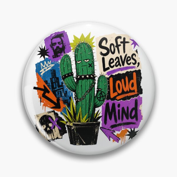 Item preview, Soft Leaves Loud Mind Cactus Graphic T-Shirt designed and sold by moxivra.