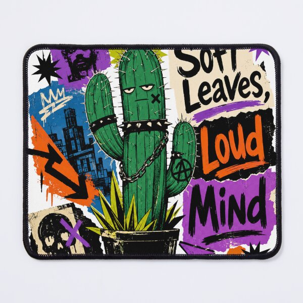 Item preview, Soft Leaves Loud Mind Cactus Graphic T-Shirt designed and sold by moxivra.