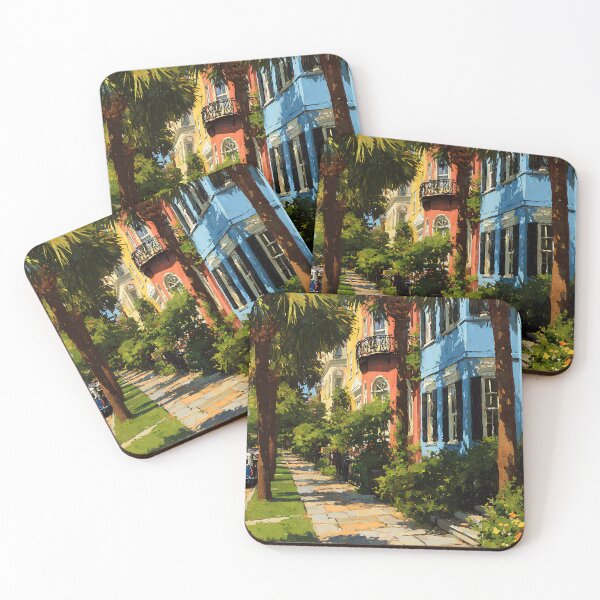Item preview, Charleston Palm Lined Street in Golden Light designed and sold by daila70.