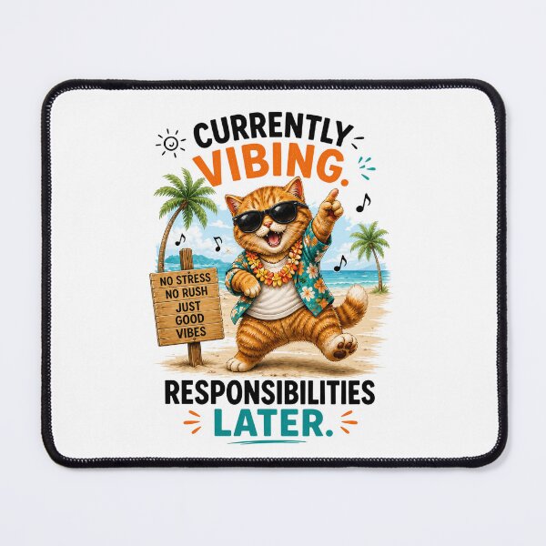 Item preview, Currently Vibing Beach Cat designed and sold by yasmh.