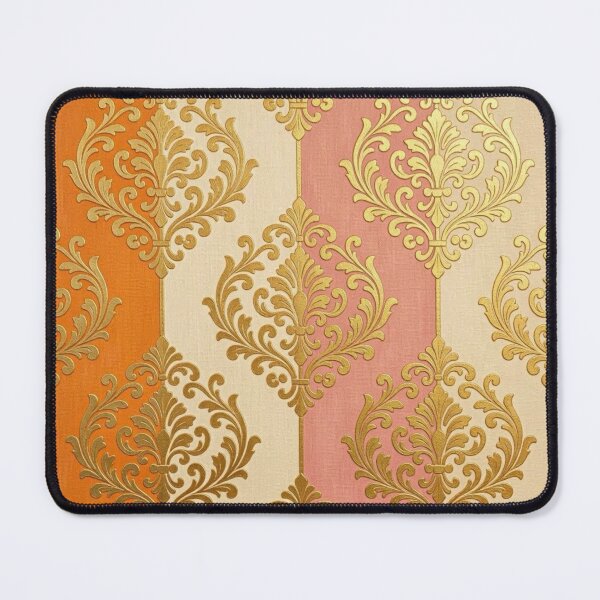 Item preview, Matte Orange & Cream Striped Gold Baroque designed and sold by DesignsByPrnces.