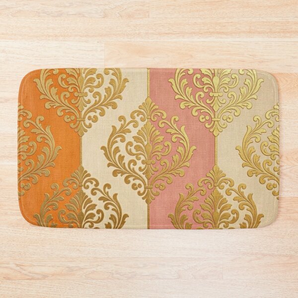 Item preview, Matte Orange & Cream Striped Gold Baroque designed and sold by DesignsByPrnces.