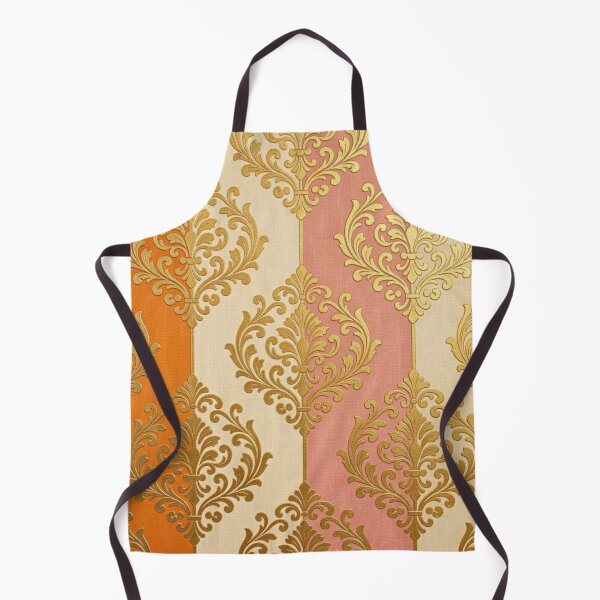 Item preview, Matte Orange & Cream Striped Gold Baroque designed and sold by DesignsByPrnces.