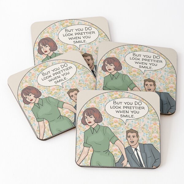 Item preview, Comic Woman Looks Prettier When She Smiles designed and sold by Unhinged Heather.