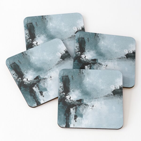 Item preview, Abstract Textured Blue Palette No. 24 - Azure Flight Over Silent Cliffs designed and sold by SlowRegardArt.