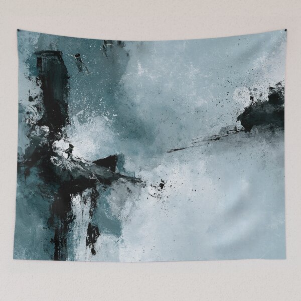 Item preview, Abstract Textured Blue Palette No. 24 - Azure Flight Over Silent Cliffs designed and sold by SlowRegardArt.