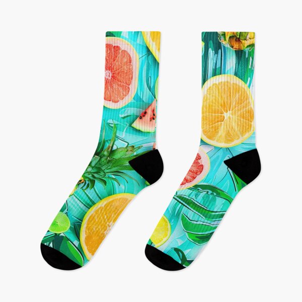 Item preview, Tropical Fruit Medley With Palm Leaves Colorful Art designed and sold by DEC02.