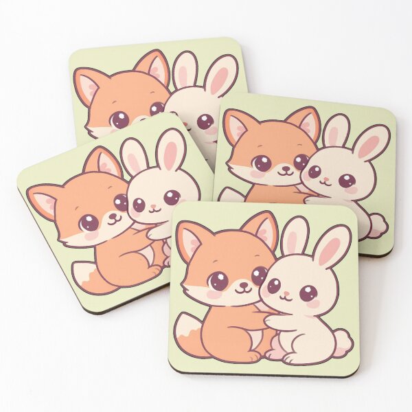 Item preview, Fox and Bunny Best Friends Cute Baby Animal Design designed and sold by GreennieArt.