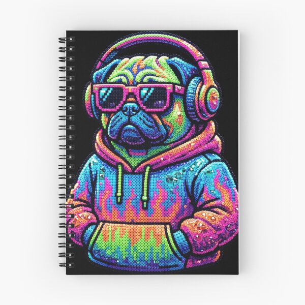 Item preview, Cool Y2K Pug Dog with Headphones 3D Perler Bead Art designed and sold by Rahaf-shop9.