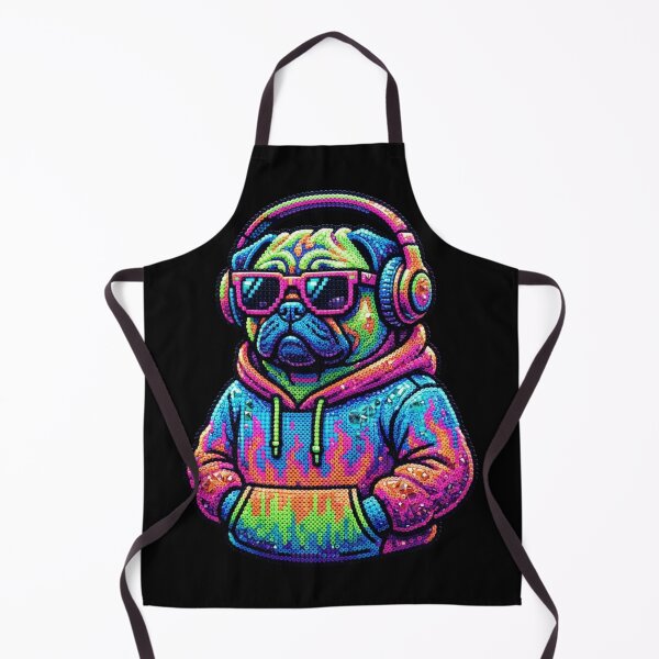 Item preview, Cool Y2K Pug Dog with Headphones 3D Perler Bead Art designed and sold by Rahaf-shop9.