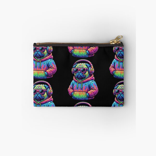 Item preview, Cool Y2K Pug Dog with Headphones 3D Perler Bead Art designed and sold by Rahaf-shop9.