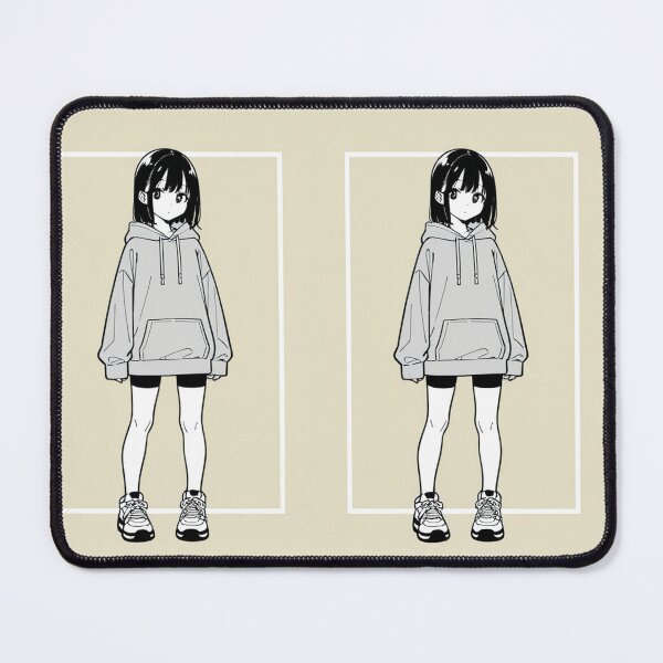 Item preview, Fashion - Girl in Light Gray Hoodie Bike Shorts Chunky Sneakers designed and sold by AnimeShin.