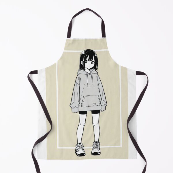 Item preview, Fashion - Girl in Light Gray Hoodie Bike Shorts Chunky Sneakers designed and sold by AnimeShin.