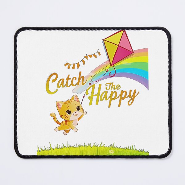 Item preview, Catch The Happy Cute Kitten Rainbow Kite T-Shirt designed and sold by MerchWSzpilkach.