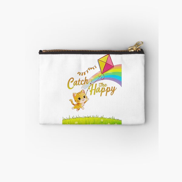 Item preview, Catch The Happy Cute Kitten Rainbow Kite T-Shirt designed and sold by MerchWSzpilkach.