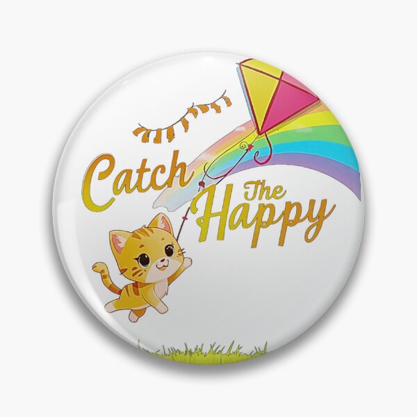 Item preview, Catch The Happy Cute Kitten Rainbow Kite T-Shirt designed and sold by MerchWSzpilkach.